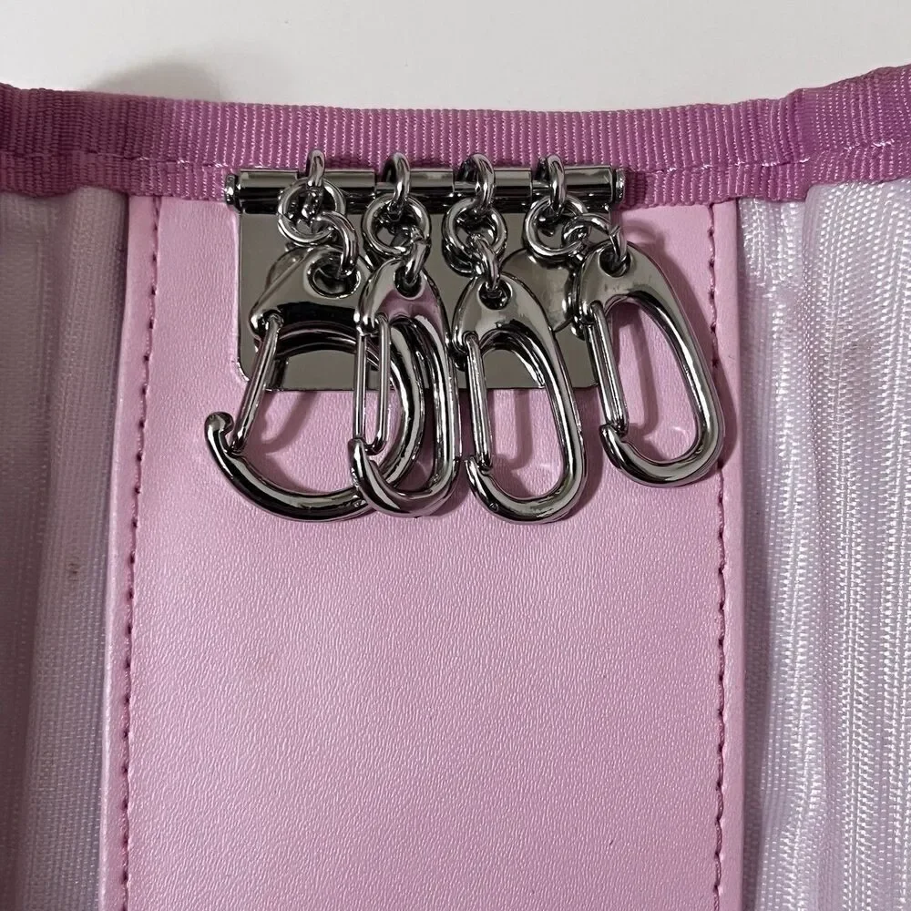 Sesame Street Baby Characters Pink Glitter Key Holder Coin Wallet Tri-Fold 2007